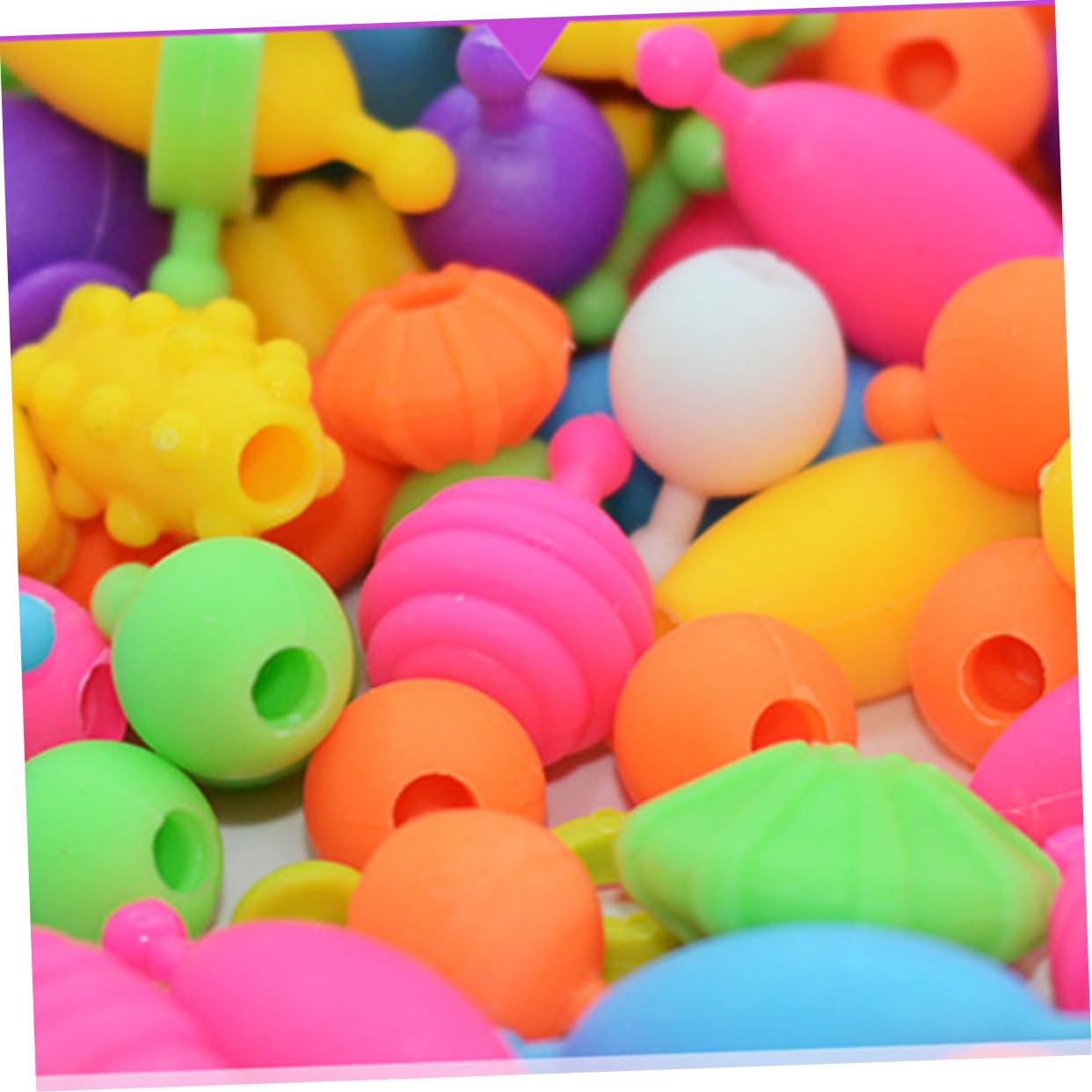 Toddmomy Kit de Abalorios de Plástico para Niñas, Caja de Pulseras y Collares, Lavable, para Manualidades y Adornos, 1 Caja Piezas Variadas