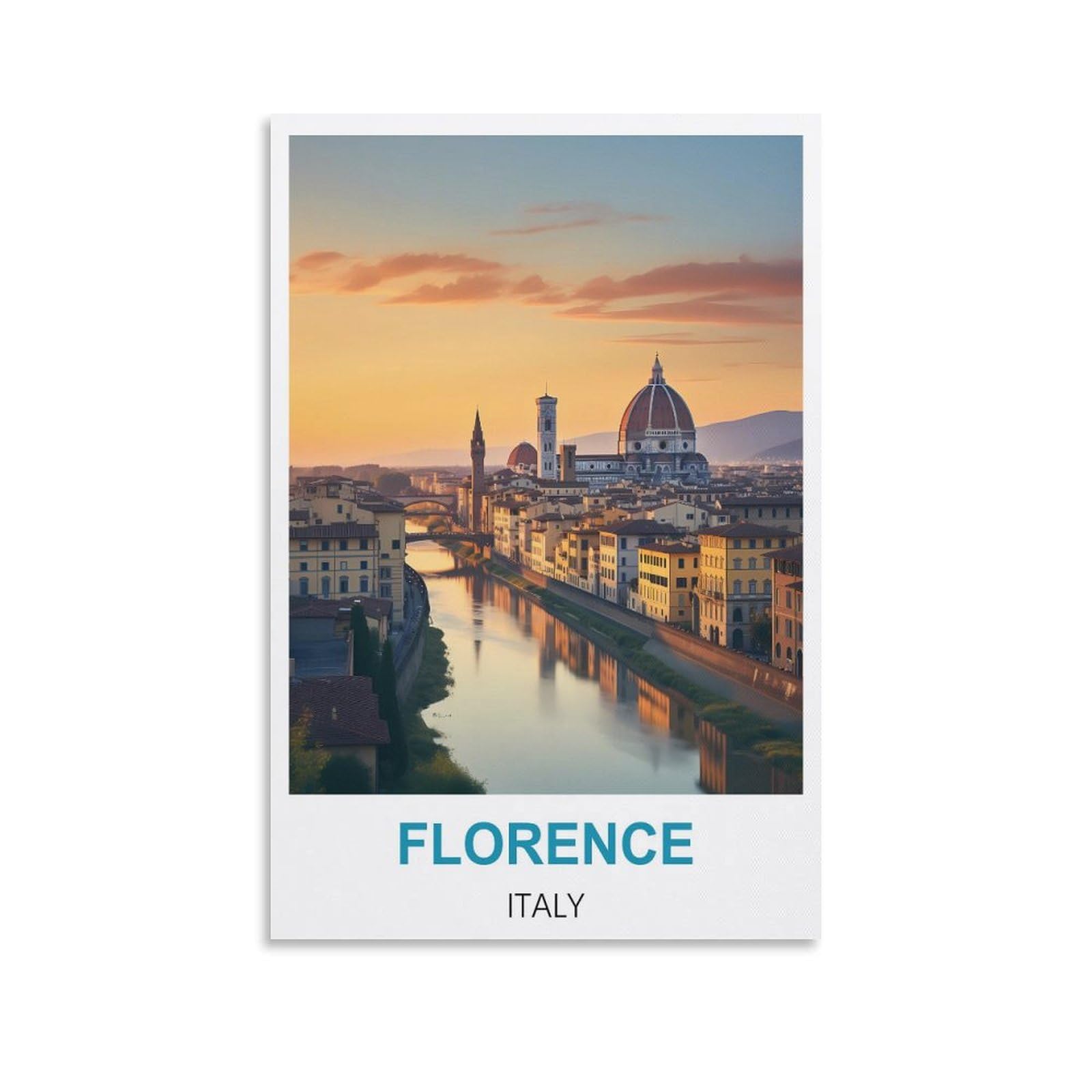 Metal Tin Sign Florence Italys,Ideal for Pub Shed Bar Office Man Cave Home Bedroom Dining Room Kitchen 15x30cm