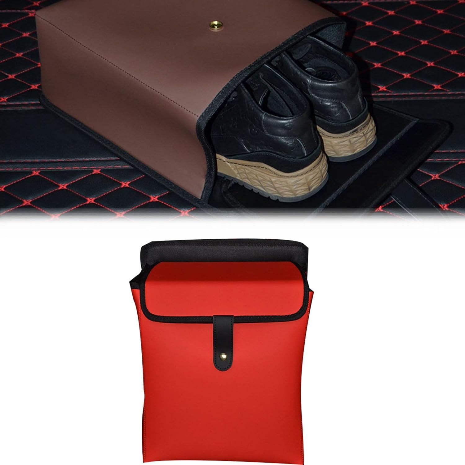 シューズケース 車用 トヨタC-HR平成28年12月~令和5年 に適用 車用 シューズバッグ 車内収納整理 レザー 素材 防汚 防刮