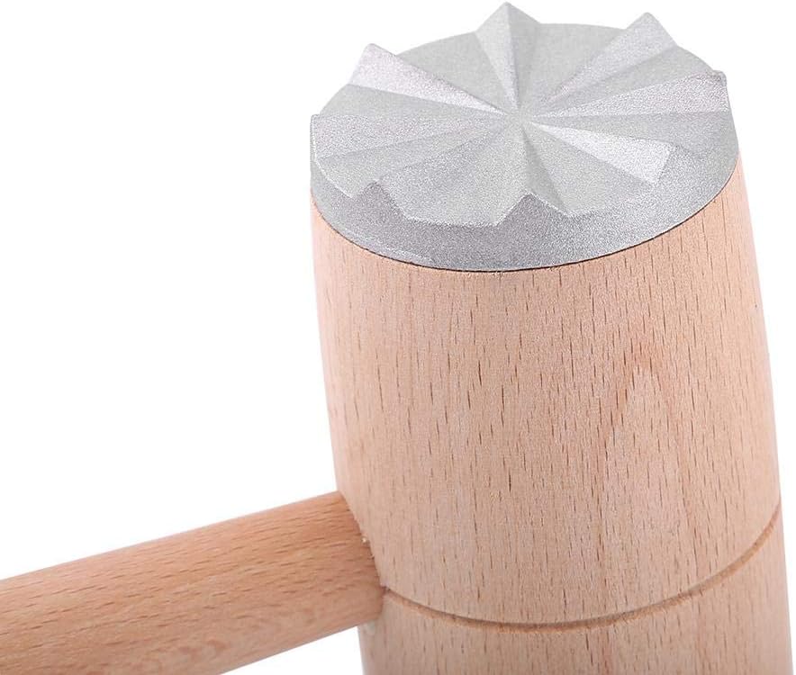Meat Tenderizer, Wooden Dual-Sided Meat Mallet Kitchen Tool with Aluminum Alloy Heads for Tenderizing, Flattening Pounding Pork, Lamb, Chicken, Steak, Turkey