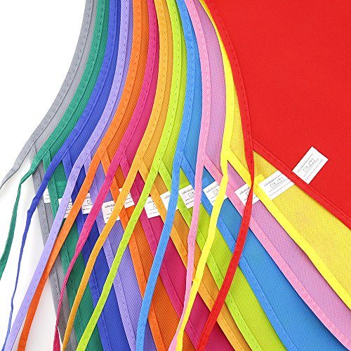 Caydo 24 Pieces 12 Colors Children's Artists Fabric Aprons For Kitchen, Classroom, Community Event, Crafts And Art Painting Activity #TOP4