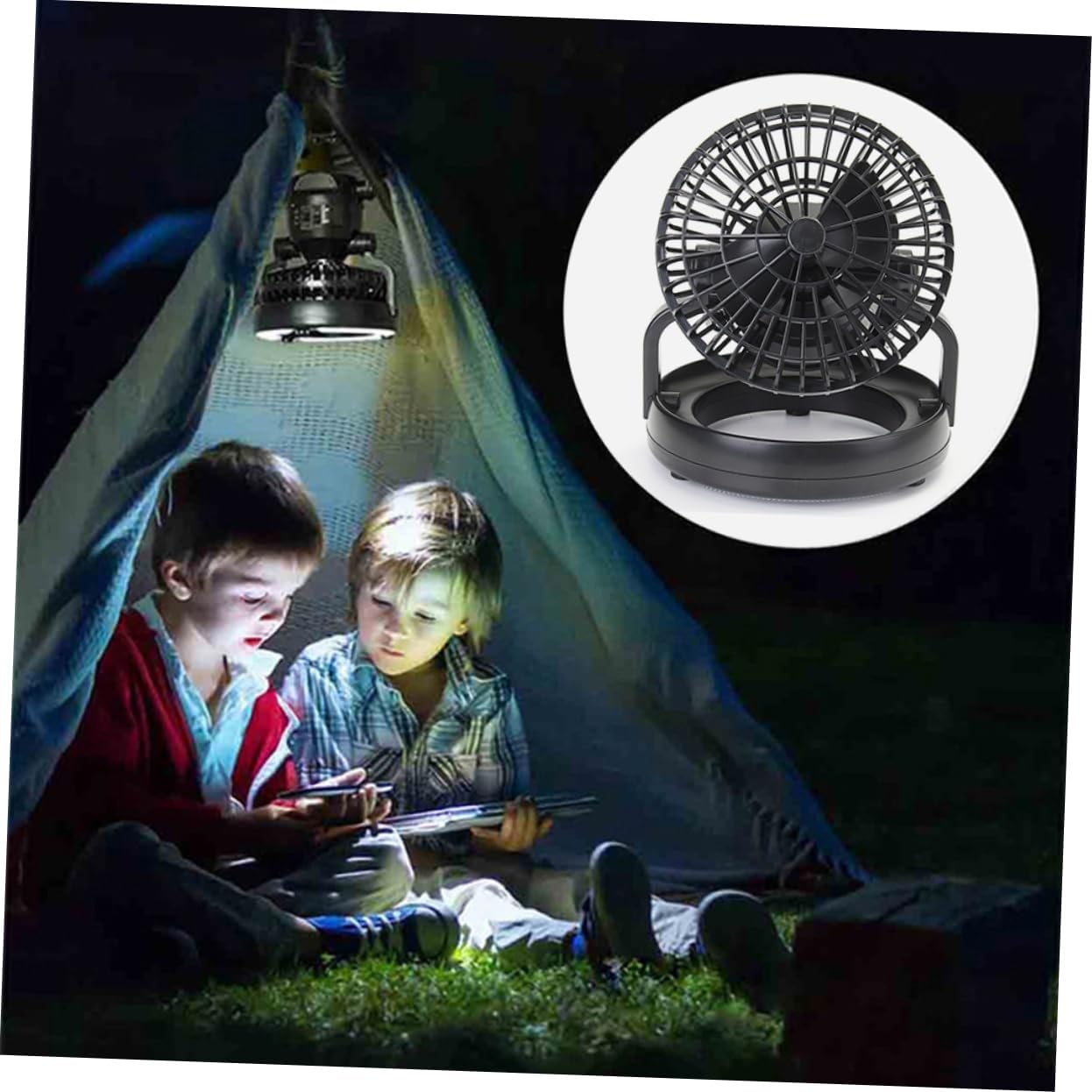 VICASKY 2-Pack Led Ceiling Tent Fan Lamp Camping Lantern for 18-Lens Bright Light Separate Fan Light Hanging Hook Included