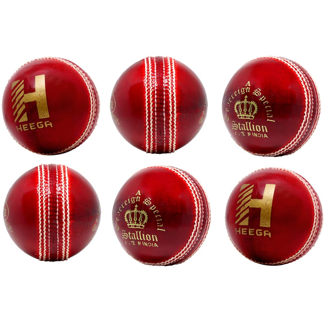 Heega Stallion Cricket Leather Ball (Red) (Pack of 1) (B0CLGGSZJV) Amazon Price History, Amazon Price Tracker