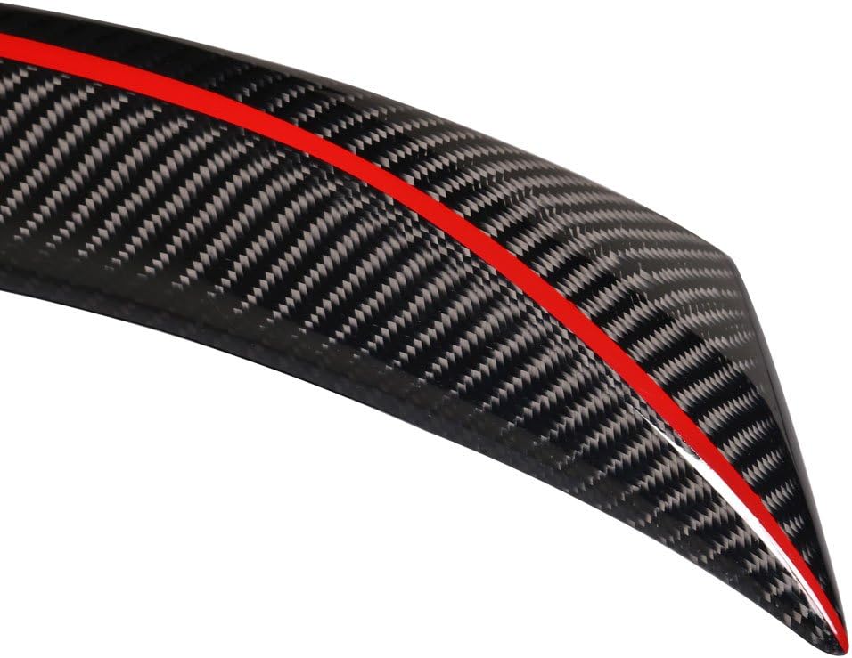 IKON MOTORSPORTS, Trunk Spoiler Compatible with 2006-2011 BMW 3-Series E90 Sedan 4-Door, OE Style Carbon Fiber CF Rear Trunk Lid Spoiler Wing Lip