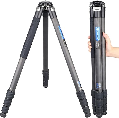 ARTCISE Trípode de cámara de fibra de carbono - Trípode de viaje profesional resistente sin cabeza esférica, monopie para cámara réflex digital,