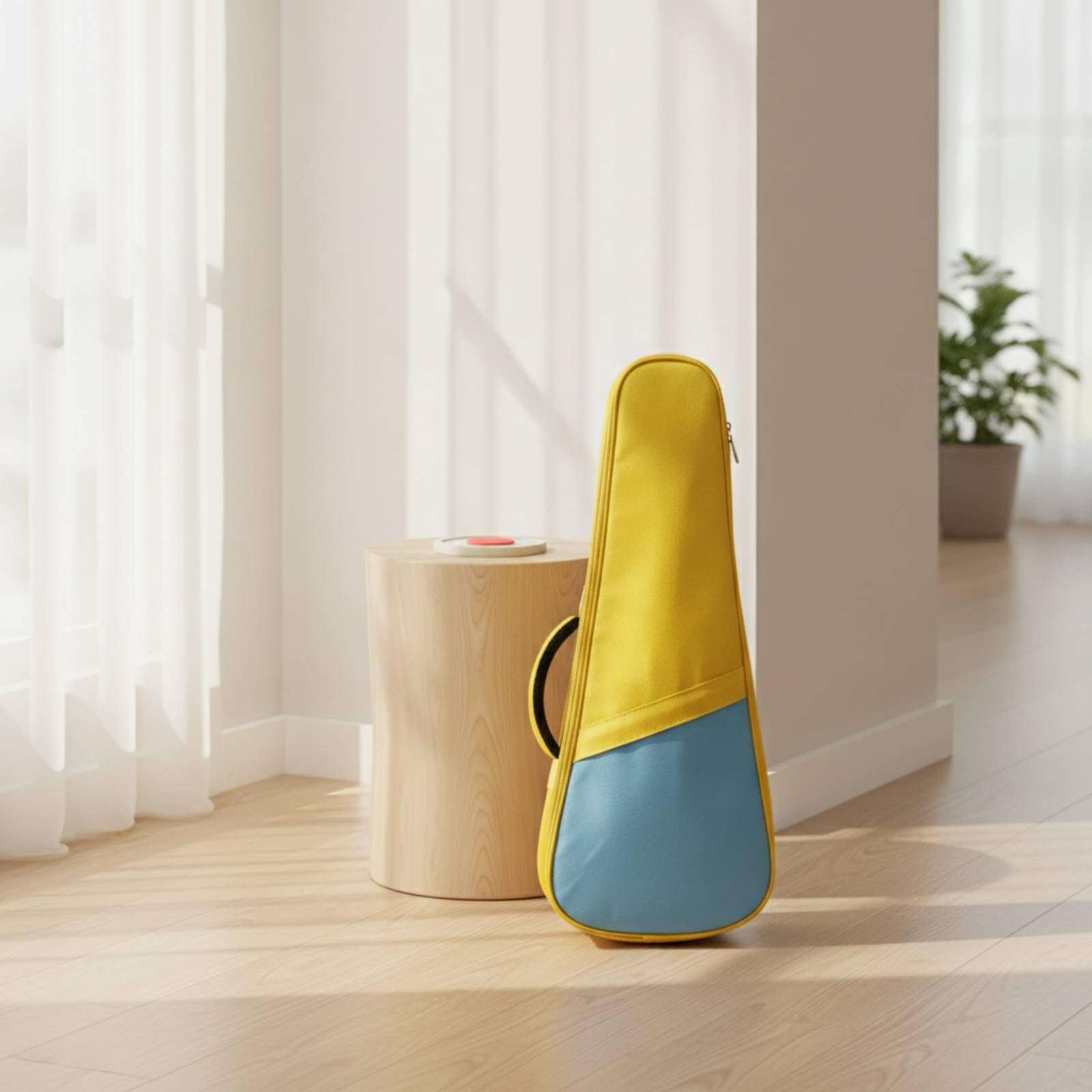 Gralara Ukulelentasche Gepolstert Ukulelen-Instrumententasche Reisetauglich Ukulelen-Rucksack für, Proben, Array, Zitronengelb + Eisblau, 23/24 Zoll