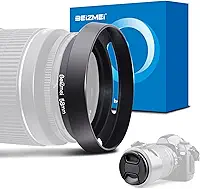 Para-sol de lente de 58 mm, para-sol de metal de 58 mm compatível com todas as marcas Ø lentes com rosca de filtro de 58 mm