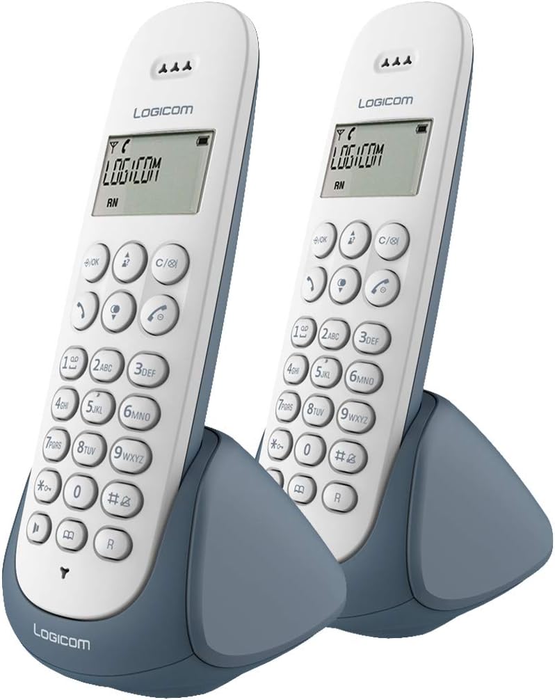 Logicom Aura 250 - Teléfono Fijo inalámbrico inalámbrico inalámbrico con contestador, Duo - Teléfono analógico y dect - Teléfono Fijo inalámbrico