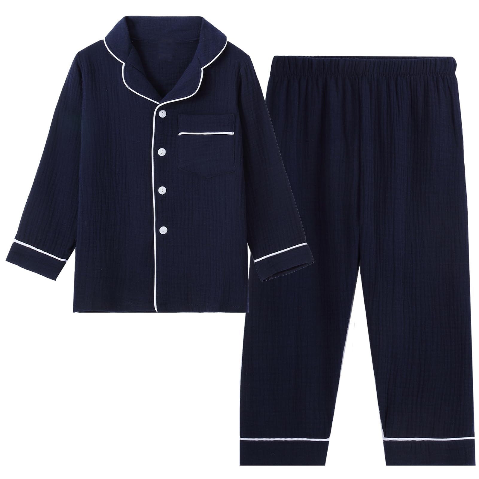 Happy Cherry Pigiama in cotone per ragazze, a maniche lunghe, con bottoni, 2 pezzi