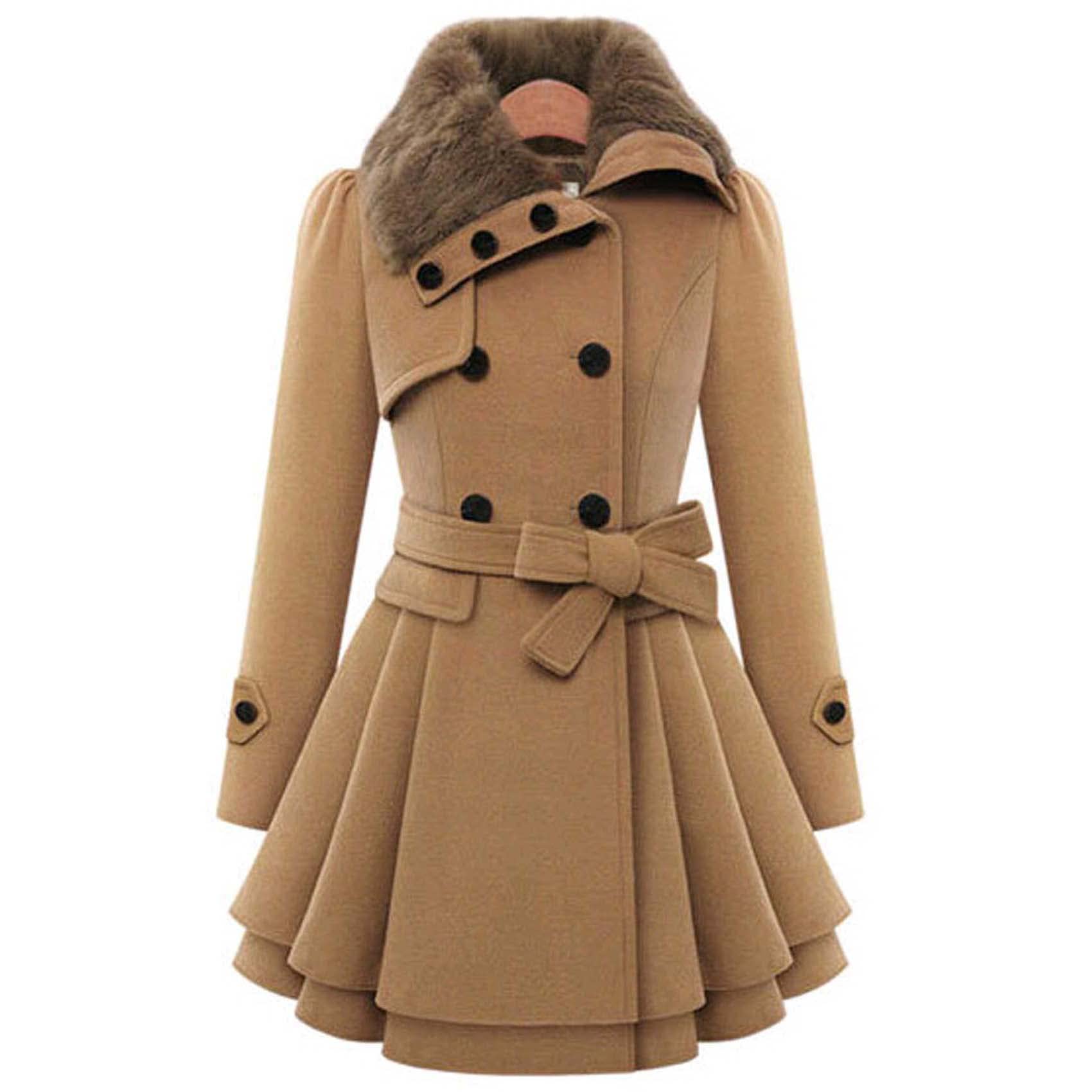 Autunno e Inverno Moda Casual Donna Slim Lungo Cappotto Di Lana Doppiopetto Cappotto Di Lana Trench Donne
