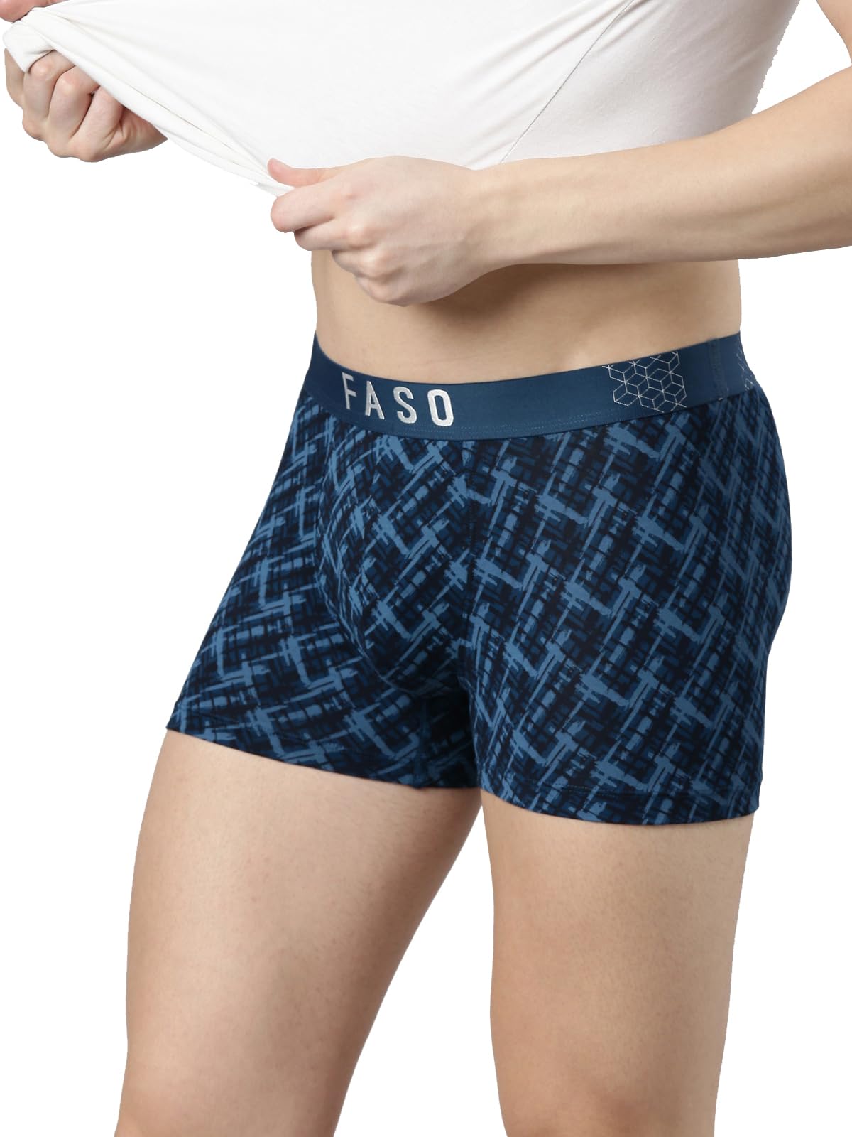 f a s o Men's Pure Cotton Stretch Trunk, Broad Elastic, Printed Design Underwear, Twin Layer Support, Label-Free Comfort Innerwear-picture-42