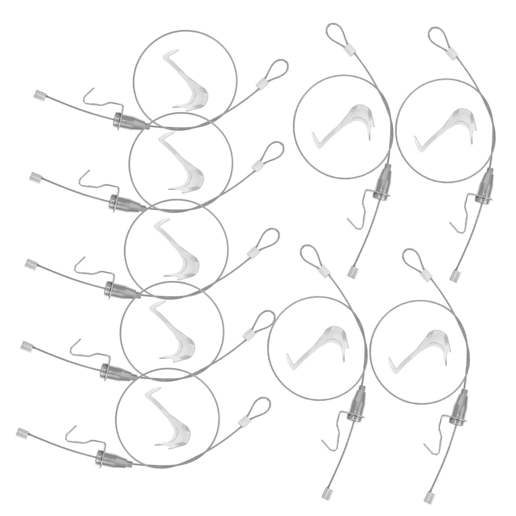 10 set Kit Ganci e Filo Appendicornici Regolabile in Acciaio Inossidabile Sospensione Binario per e Opere d Arte Facile Installazione per Casa e Ufficio