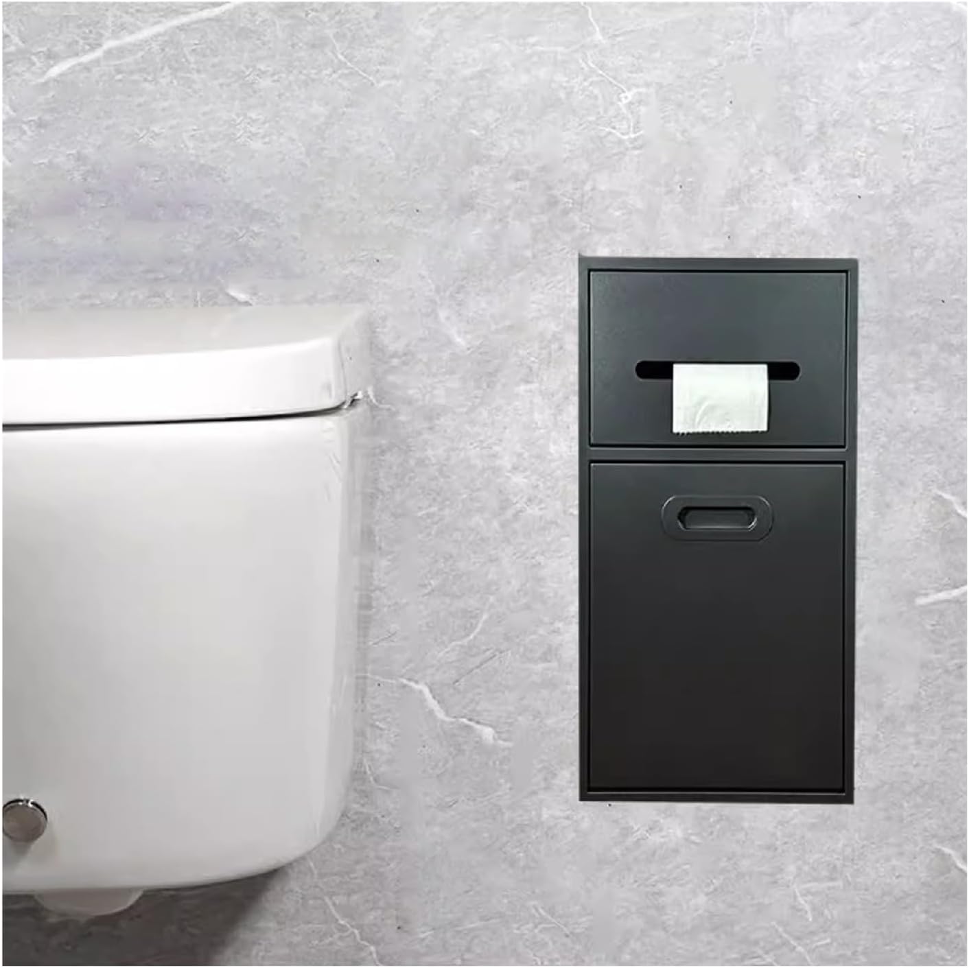 Stainless Steel Shower Nich Stainless Steel Bathroom Niche, Toilet Paper Storage Rack, Recessed Waterproof Shower Niche for Bathroom Storage/Shampoo/Toiletries(Black,50x20x14cm)