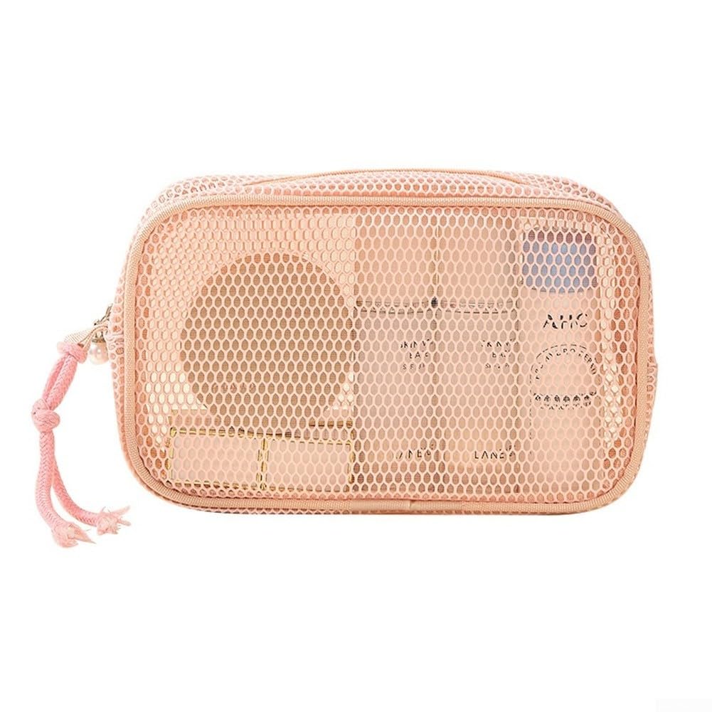 Neceser de Malla Gran Capacidad con Cuerda de Transporte Neceser(Beige)