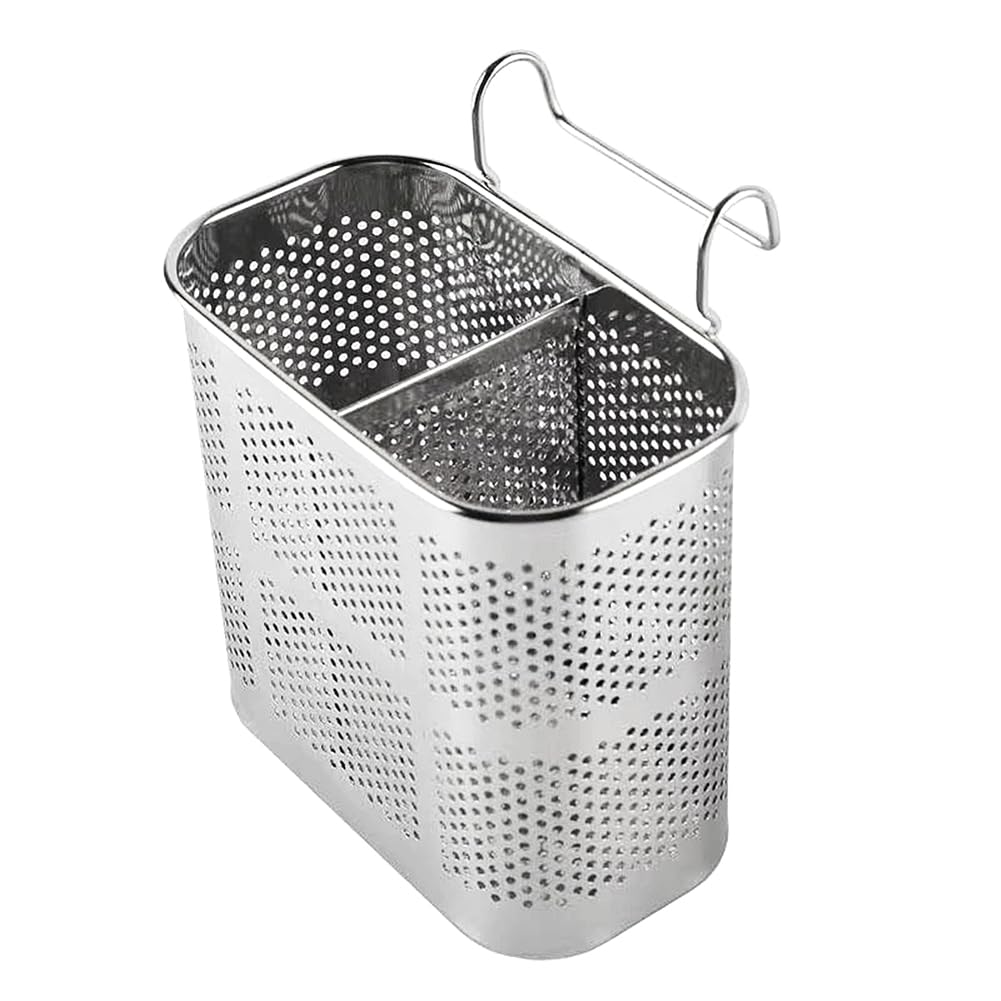CTRLZS Close-Hole Double-Cell Chopsticks Stainless Steel Square Double-Cell Chopsticks Drain Multifunctional Chopsticks Cage