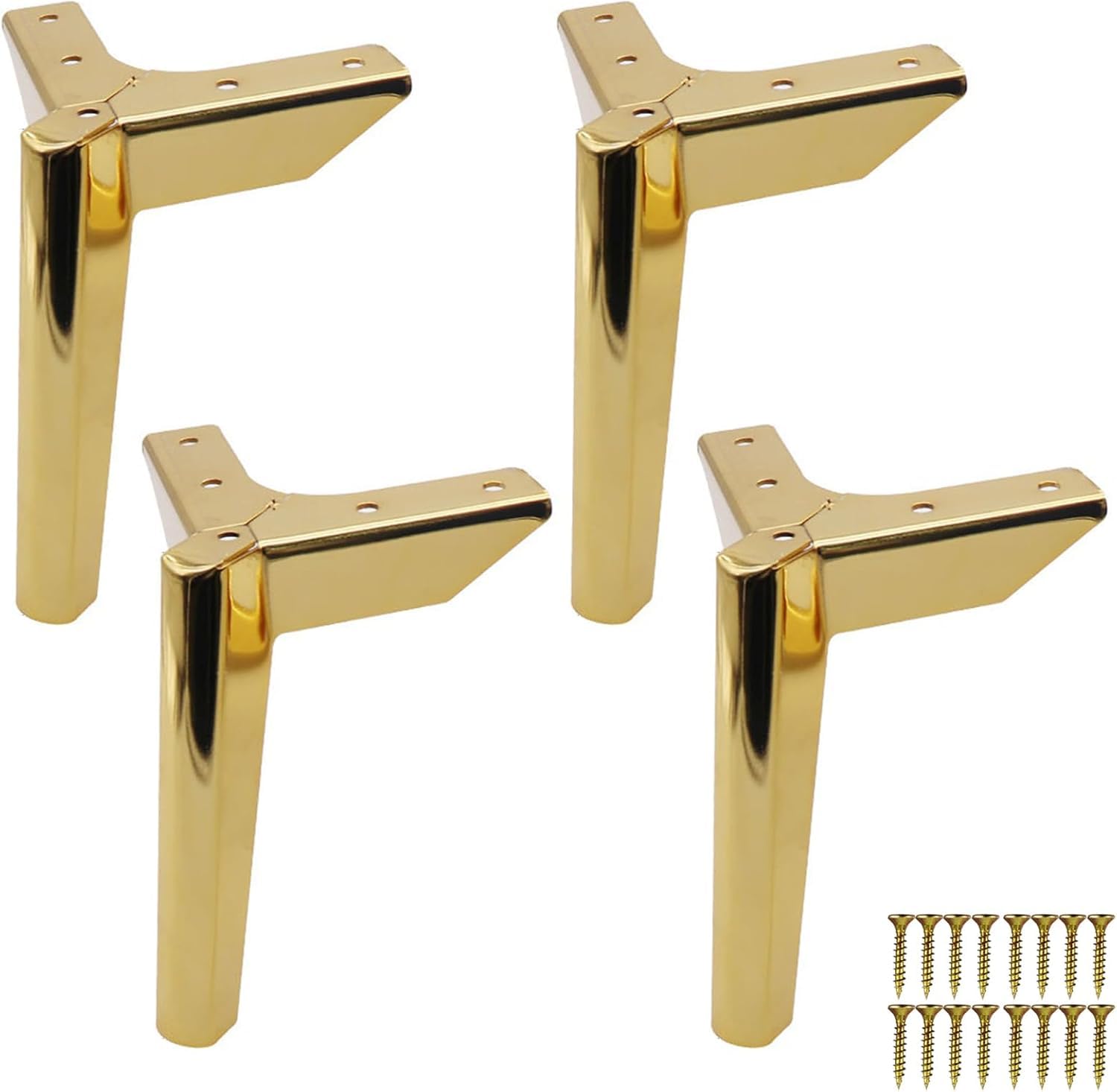Rhllvj Gold Metal Sofa Feet Triangle Furniture Feet Coffee Table Support Feet Diy Alternative Feet For Cabinet Sofa Chair Dresser(Gold)