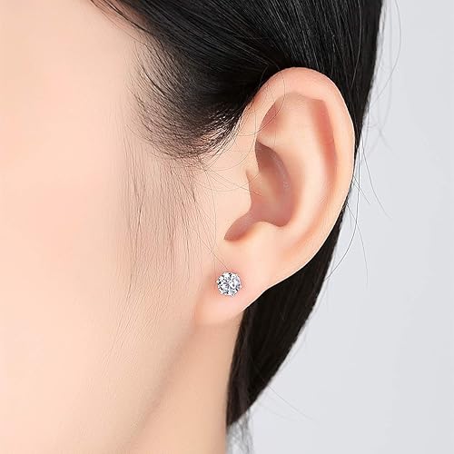 Miniatura 45 de Dainty Sterling Silver Hoop Dangle Earrings for Women, OUXi 18K Gold Plated Huggie Drop Earrings with Cubic Zirconia, Moon Star Small Hoop Earring