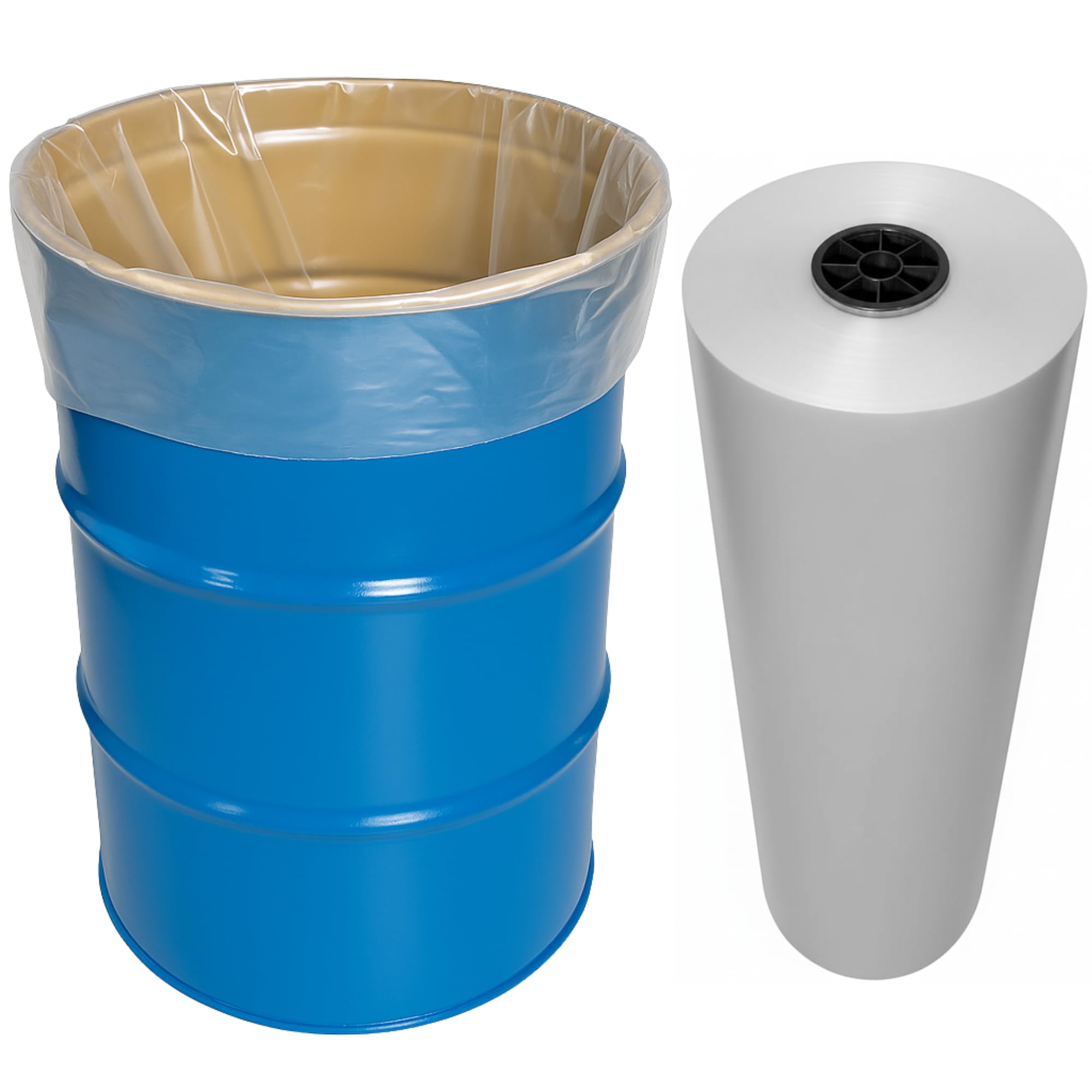 Interplas 55 Gallon Drum Liners – 3 Mil LDPE – BPA-Free Barrel Liners – 38"x65" – 100 Count – Flexible, Clean and Leak-Resistant Bulk Packaging-Liners for General Industrial Use.