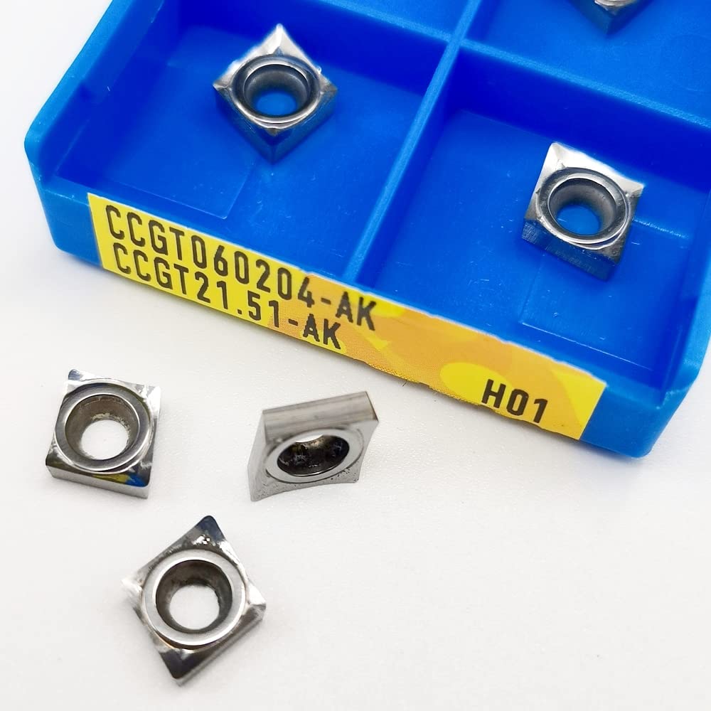 CNC CCGT 060202 Cortador de Torno Insertos externos de carburo CCGT060202-AK HO1 Herramienta de torneado de Fresa de Acero Inoxidable