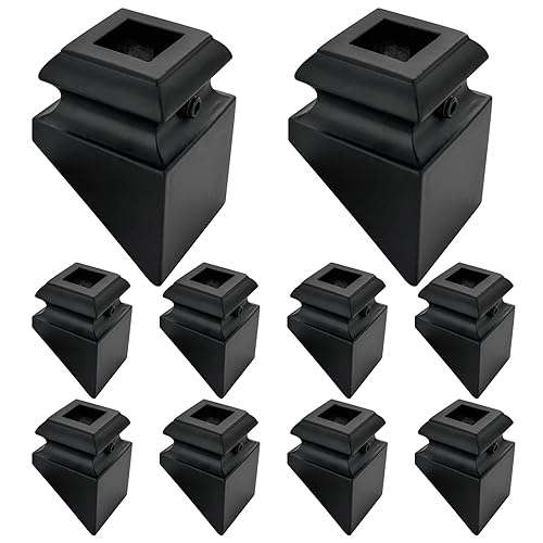 Balaustres de hierro de 45 grados, escaleras de aleación de aluminio para balaustres interiores cuadrados de 1/2 pulgada, eje de hierro forjado