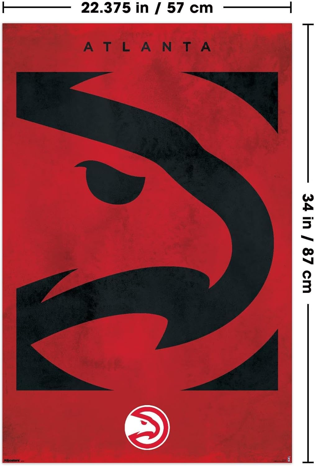 Trends International NBA Atlanta Hawks - Logo 25 Wall Poster, 34L x 22.4W, Unframed Version - Image 3