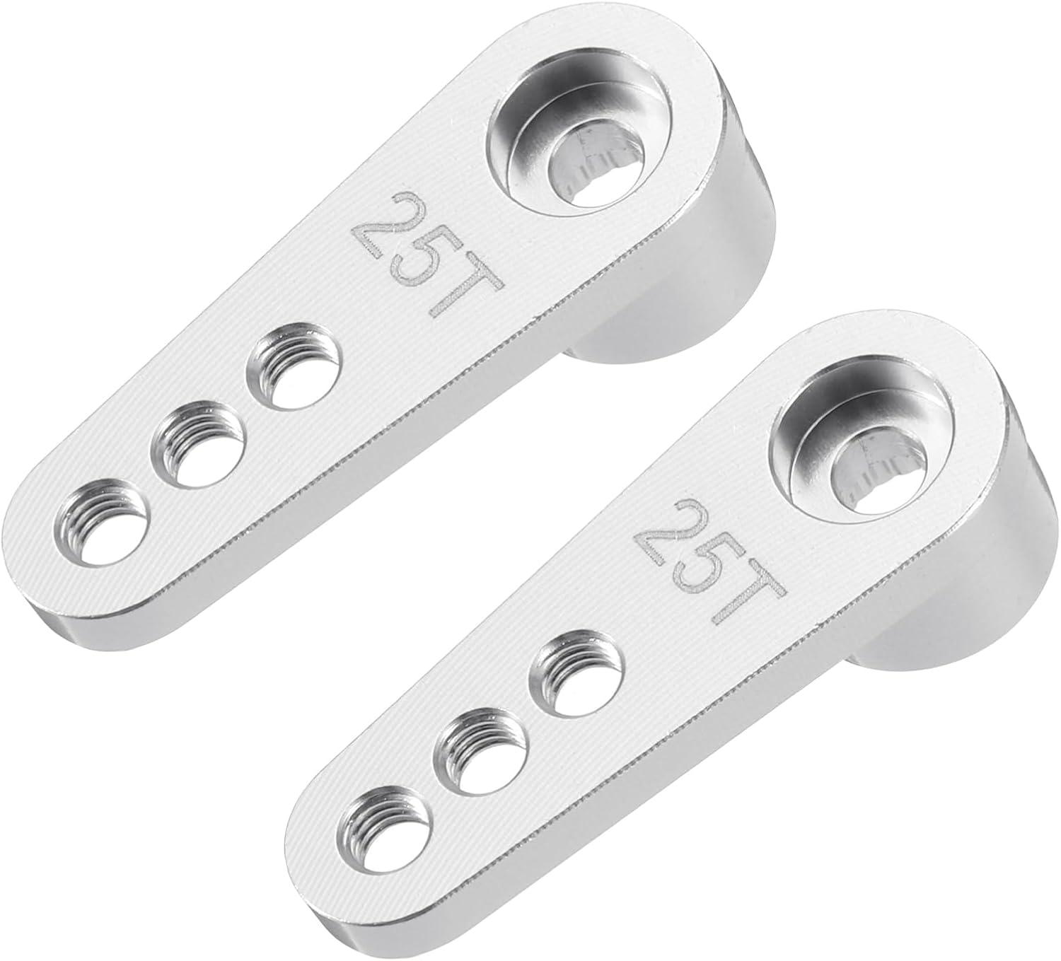 MECCANIXITY Aluminum Alloy 25T Steering Servo Single Arm Horn Silver for DIY RC Car/Boat/Airplane Boat Accessories 2 Pcs