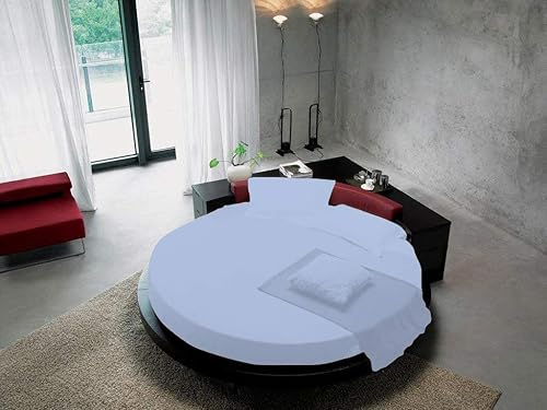 Miniatura 7 de Juego de sábanas redondas  100 algodón de 800 hilos 1 sábana bajera redonda y 2 fundas de almohada  Juego de sábanas redondas moderno de 3 piezas de