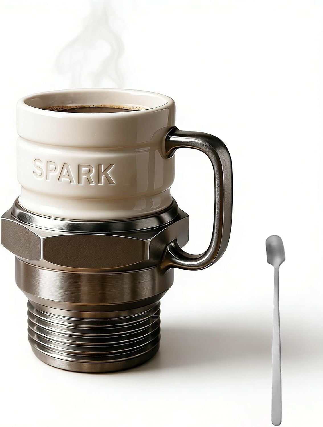 Spark Plug Novelty Mug, 15oz Ceramic Personalized Coffee Cup, Creative Auto-Themed Mug, Funny Gift for Car Lovers, Gearheads & Collectors – Perfect for Home, Office & Garage (1PC)