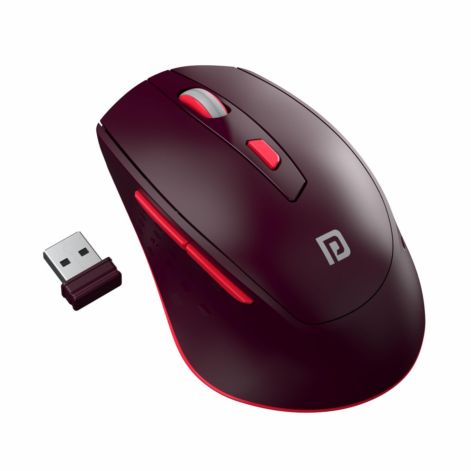 Portronics Toad 32 Wireless Mouse with 6 Buttons, 2.4 GHz Connectivity, 10m Working Range, Ergonomic Design, Adjustable Optical DPI, Auto Power Saving, for Laptop & PC (Red)-picture-24