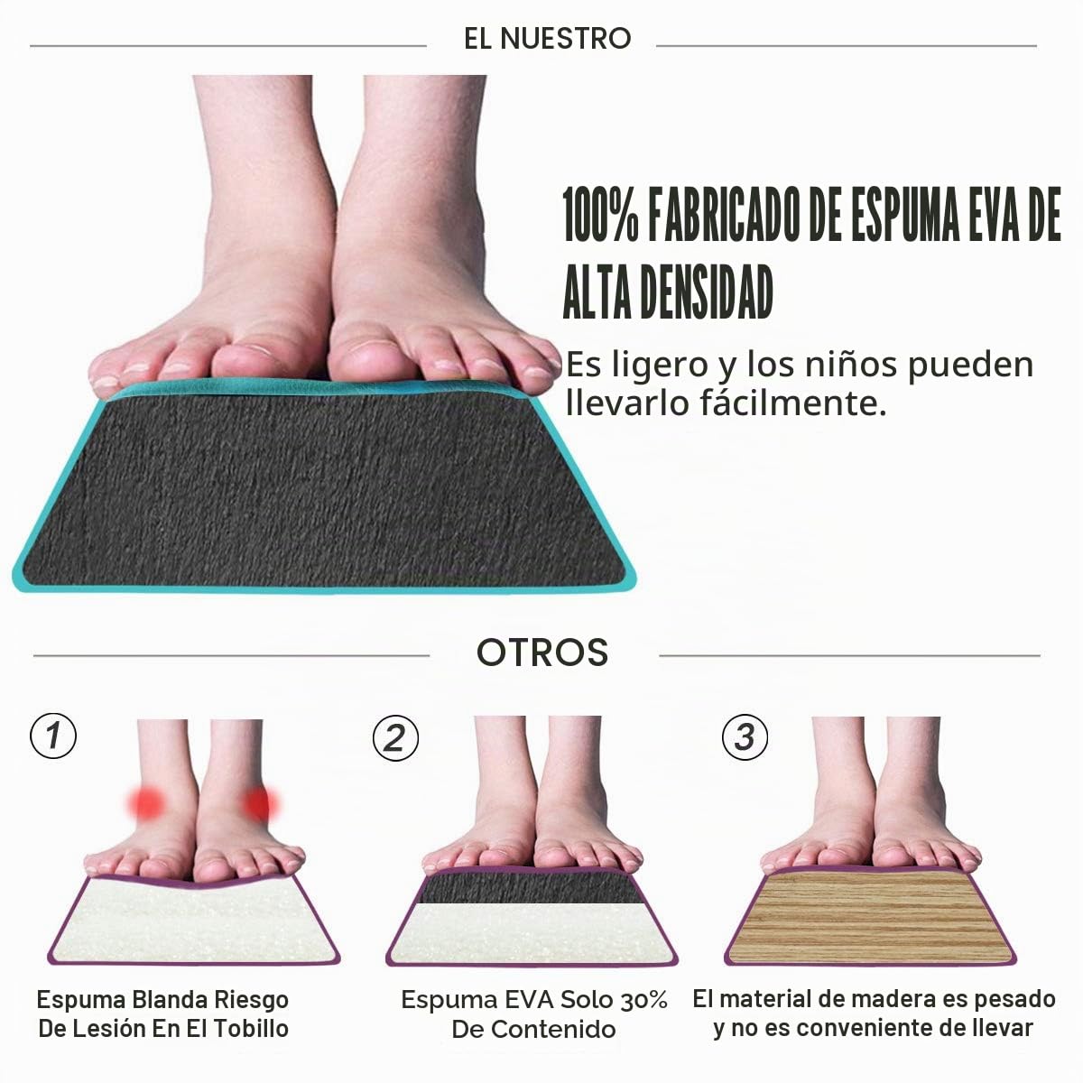 FBSPORT Barra de Equilibrio Plegable 240 cm PU Cuero con Bolsa de Transporte, Viga de Gimnasia Artística Antideslizante
