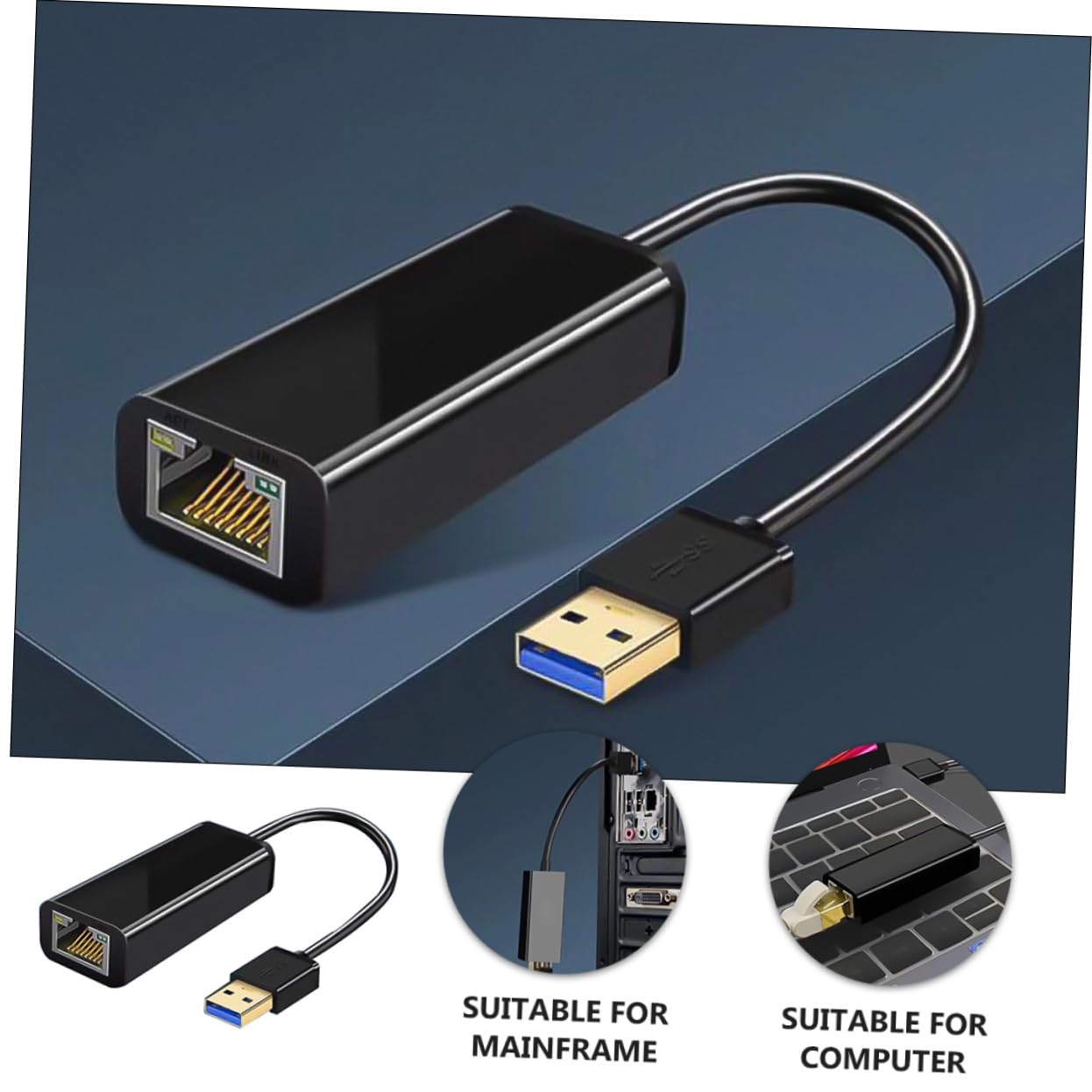 HEMOTON 3 Piezas Adaptador de Ethernet Adaptador ethernet USB Adaptador de Red USB ethernet convertidor de USB a LAN Adaptador USB Adaptador de Red Internet LAN Adaptador con Cable LAN