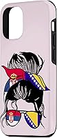Vista 2 de Funda para iPhone 14, mitad bosnia, mitad serbia, raíces bosnias y serbias