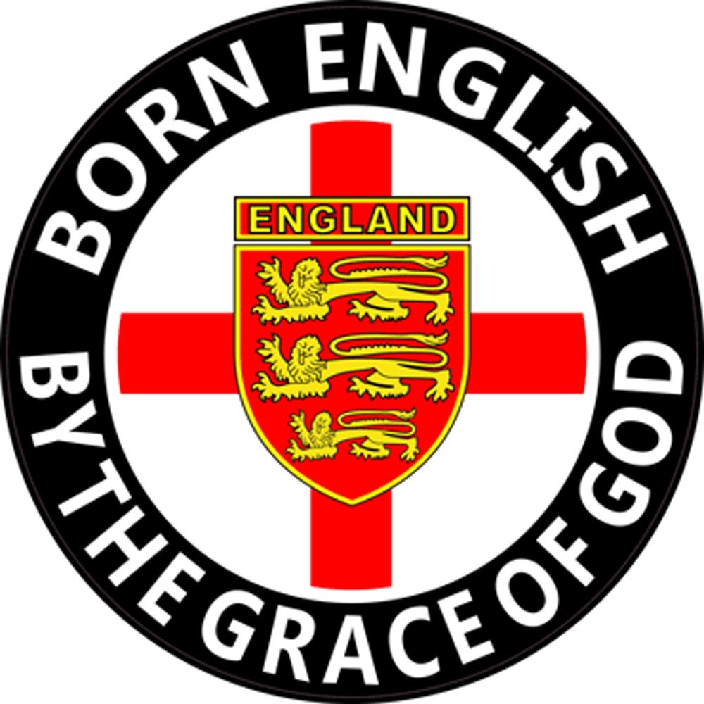 Senlak "Born English" St George Cross Round England Car Sticker Decal