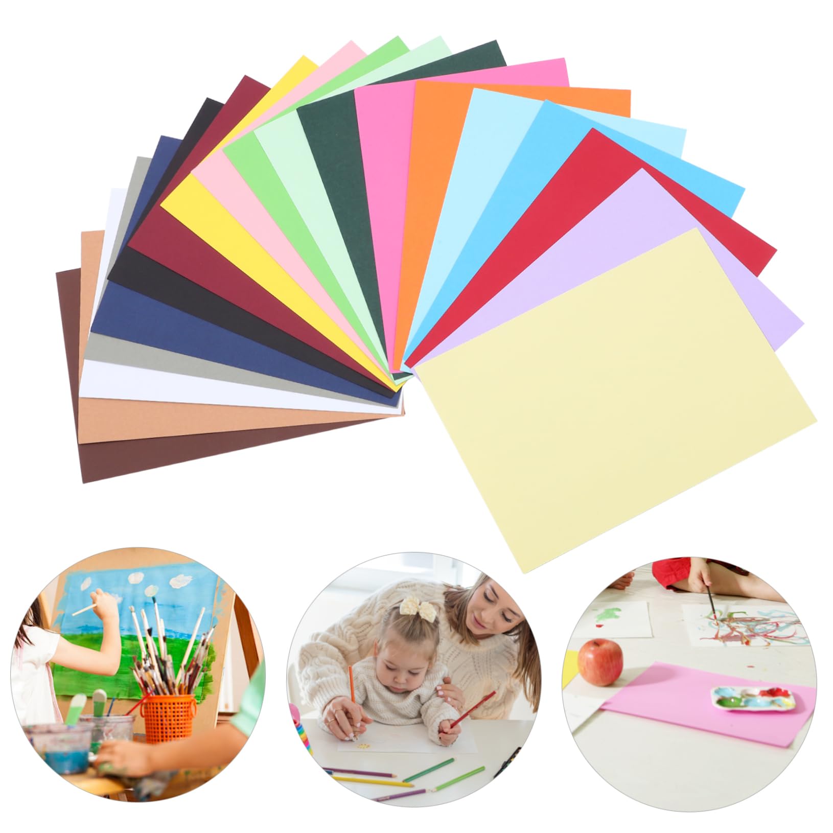 VILLFUL Cartoncini Colorati A4 Spessi, Carta per Pittura Fai da Te e Collage, 100 Fogli in Carta per Lavori Artigianali e Disegno per Ragazzo Ragazza e Ragazzi