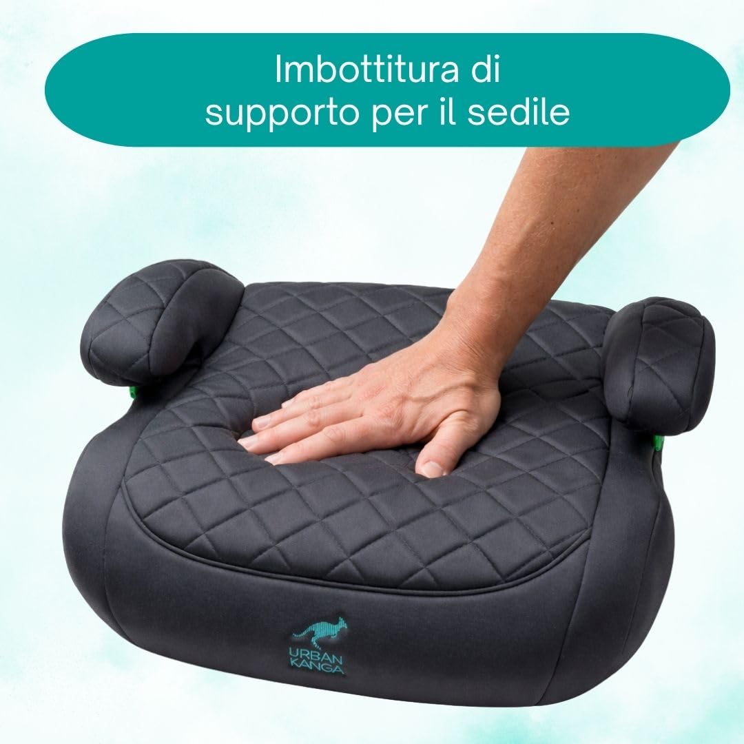 Urban Kanga Wombat Plus Rialzo Auto ISOFIX 125-150 cm i-Size R129 | Con portabicchieri, guida cintura e seduta imbottita