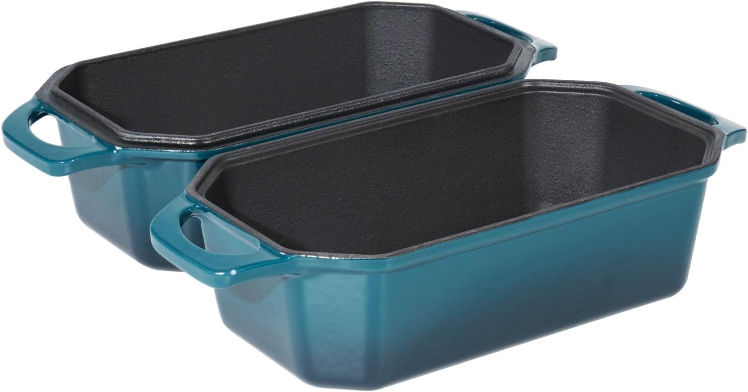 Bread Pan Cast Iron Loaf Pan with Lid Bread Loaf Pan 8.5x4.5 Inch Loaf Pan Enameled Cast Iron Sourdough Loaf Pan, DarkCyan - Image 6