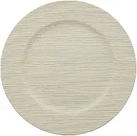 Mimo Style Sousplat Linho Beige - Produzido em Plástico Com Boa Estabilidade Térmica e Excelente Qualidade; Moderno e Versátil, Elegante e Charmoso Ideal Para Mesa Posta Em Buffets Eventos e Ocasiões
