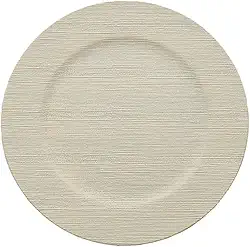 Mimo Style Sousplat Linho Beige - Produzido em Plástico Com Boa Estabilidade Térmica e Excelente Qualidade; Moderno e Versátil, Elegante e Charmoso Ideal Para Mesa Posta Em Buffets Eventos e Ocasiões