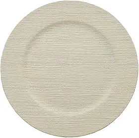 Mimo Style Sousplat Linho Beige - Produzido em Plástico Com Boa Estabilidade Térmica e Excelente Qualidade; Moderno e Versátil, Elegante e Charmoso Ideal Para Mesa Posta Em Buffets Eventos e Ocasiões