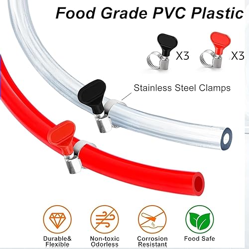 Miniatura 8 de Kit de Líneas Dobles de Gas CO2 para Kegerator de Cerveza de 10 Pies, Tubería de Líneas de Cerveza de Barril ID 316" y Manguera de Gas CO2 ID 516",