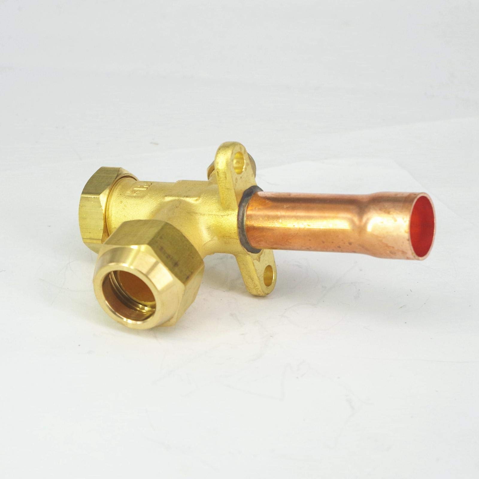 Fit 3/4" 19.02mm OD Copper Tube 3 Ways Air Conditioner Angle Stop Valve Fitting