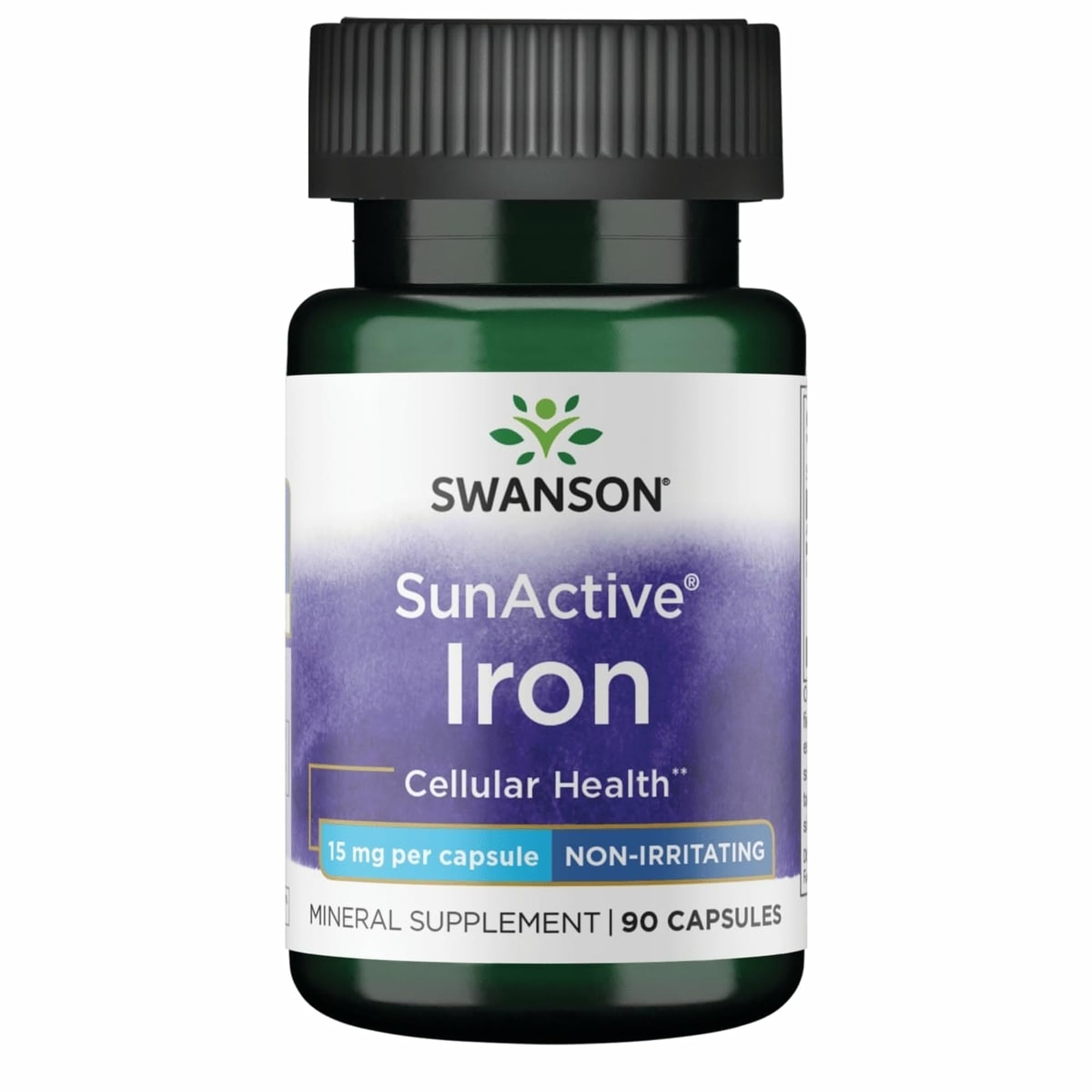 Swanson SunActive Non-Irritating Iron, 15 Milligrams, 90 Capsules 90 Count (Pack of 1)