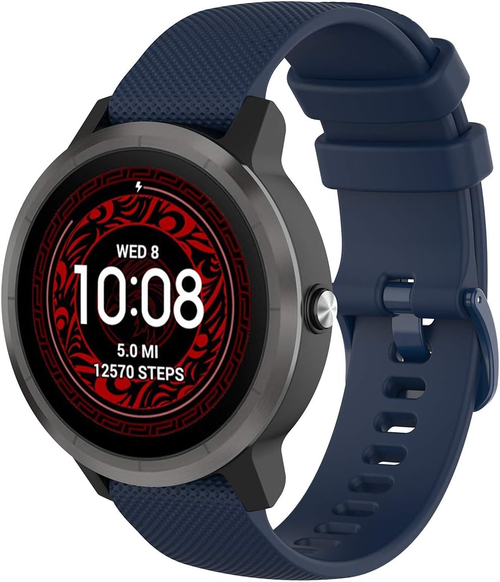 for Vivoactive 3 Watch Bands, 20mm Silicone Band for Garmin Forerunner 645/245/Venu Sq/Venu Sq 2/Venu 2 Plus/Approach S40, Galaxy Watch 3 41mm/Galaxy Watch Active 2 40mm/44mm Bands Men Women image 2