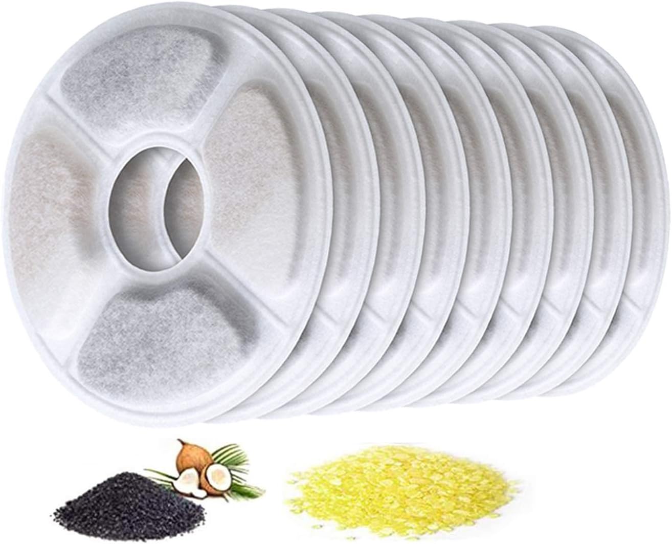 TUOWS Pet Fountain Filters Replacement Activated Carbon Filters for Cats and Dogs Automatic Water Dispenser