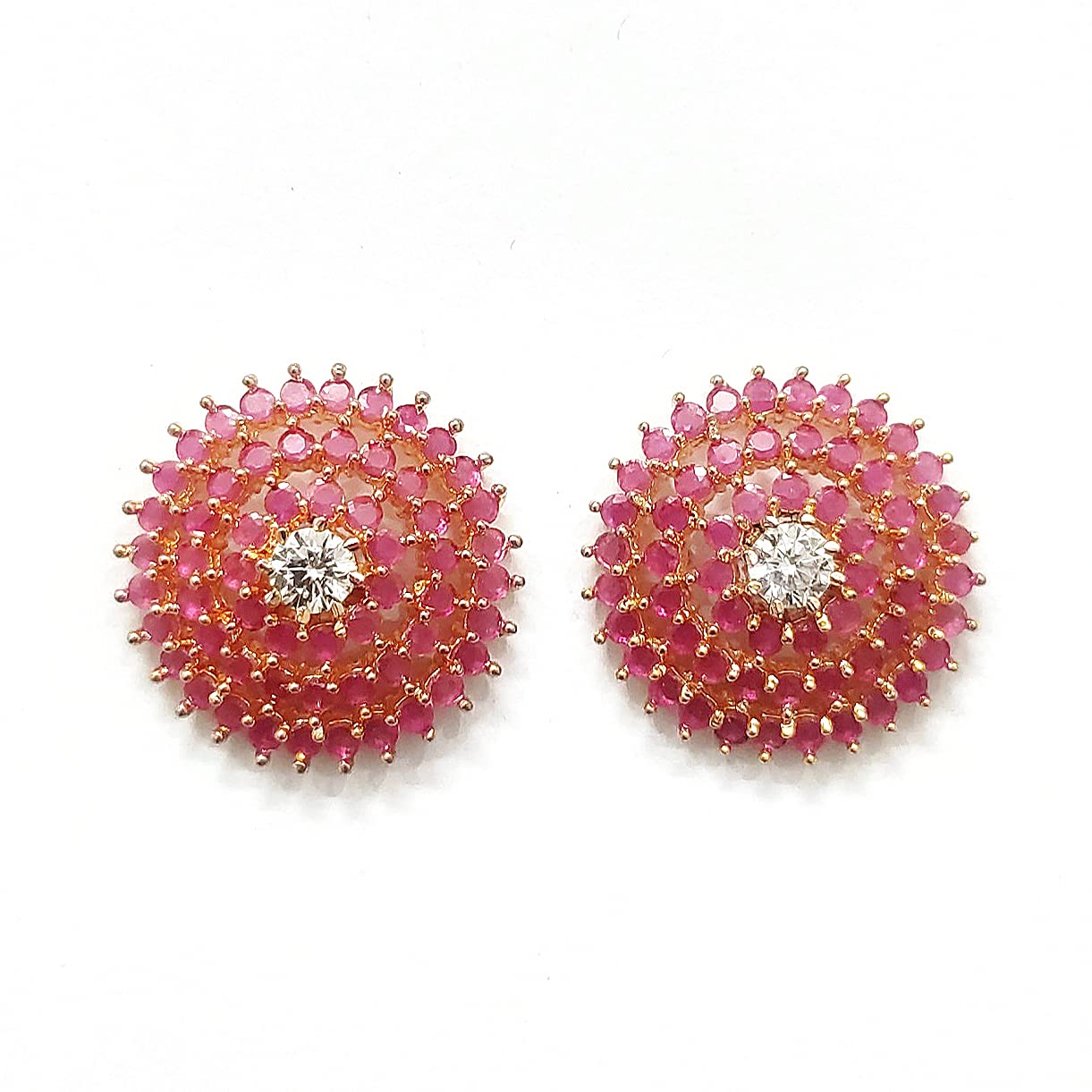 Jewels Corner Womens Brainy Delicious Ruby Ad Earring Cubic Zirconia Brass Stud Earring (B099WHDTWZ) Amazon Price History, Amazon Price Tracker