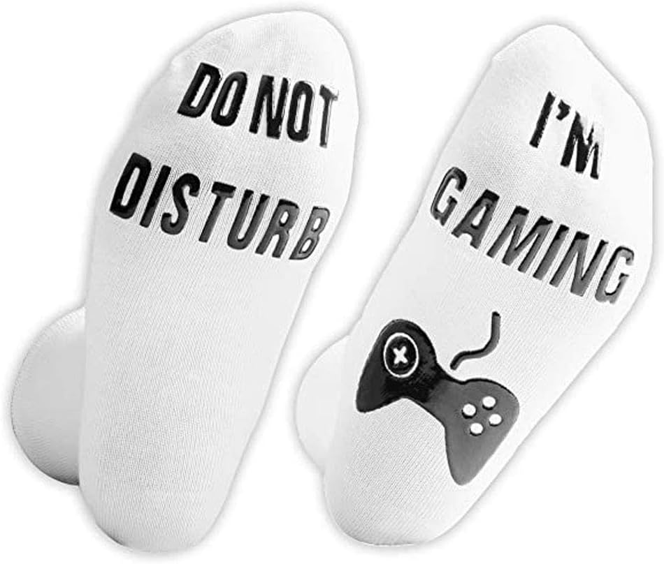 Do Not Disturb Gaming Socks, Novelty Cotton Novelty Sock Christmas Gifts for Kids Teen Boys Mens Womens Gamer Lovers