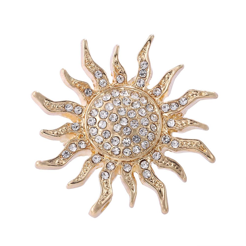 PONCTUEL ESCARGOTAcrylic Moon Sun Face Brooch Pin Unique Flaming Sun Cresent Moon Badges Funny Printing Planet Lapel Pin Gift for Women Teen (crystal sun)