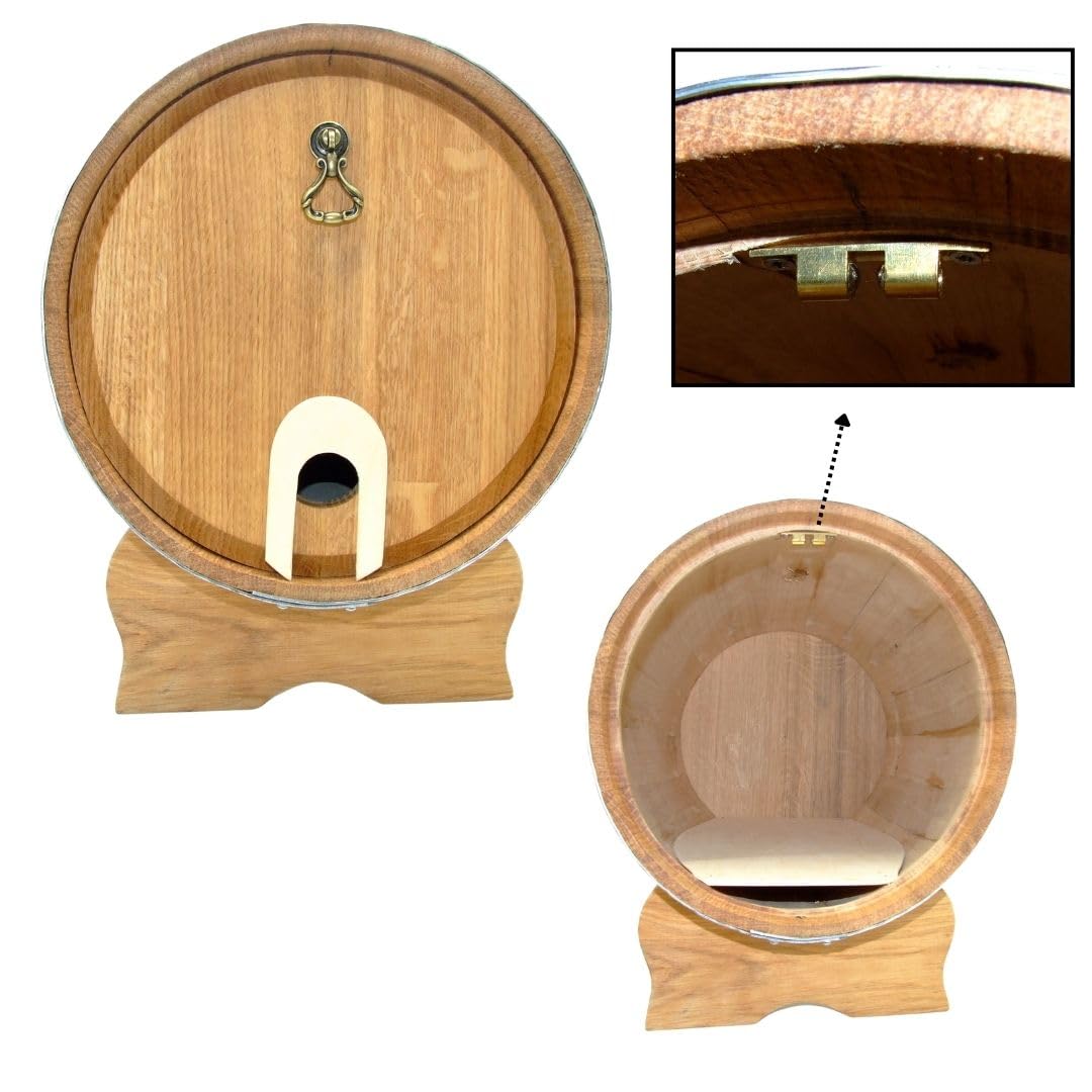 Tonneau en Chêne Bag in Box – Distributeur élégant pour Boissons, Fût en Chêne, Barrique en Bois