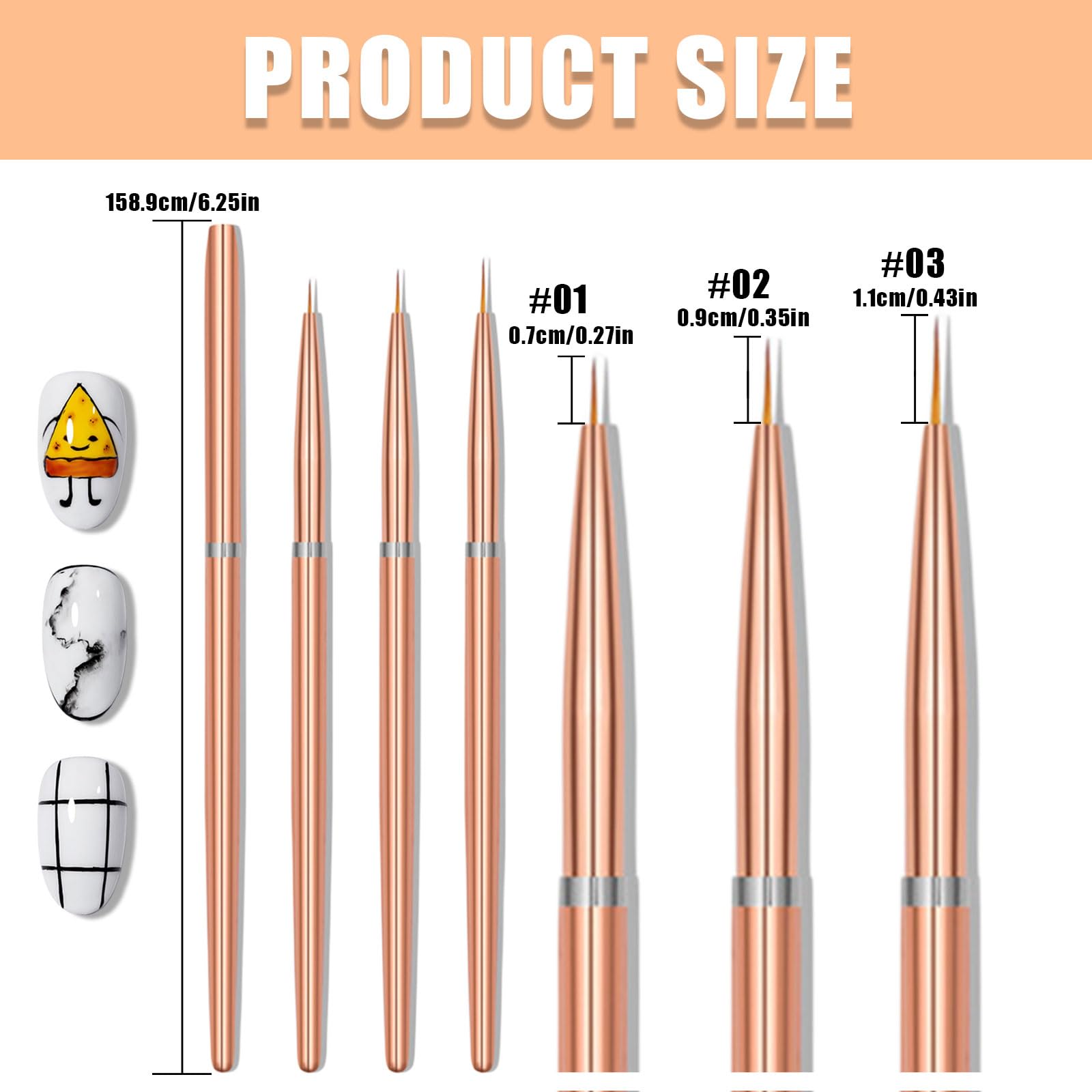 Amazon | ネイルアートペン 3本セット ネイル筆 極細 ライナーブラシ