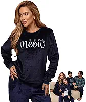 Pijama Feminino de Inverno Fleece Soft Plush Longo Adulto de Frio Manga Longa Família Peluciado Quentinho Grosso Flanelado Xadrez Peluciado Felpudo